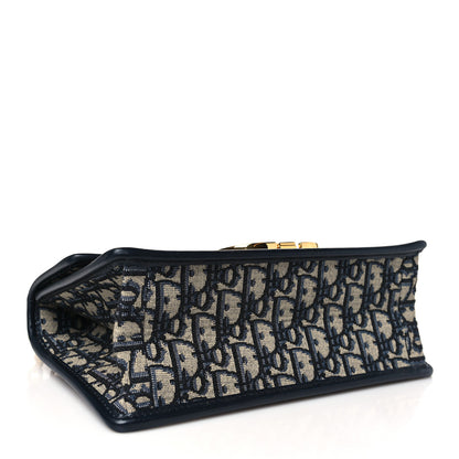 Christian Dior Oblique 30 Montaigne Chain Flap Bag Blue 4 of 9