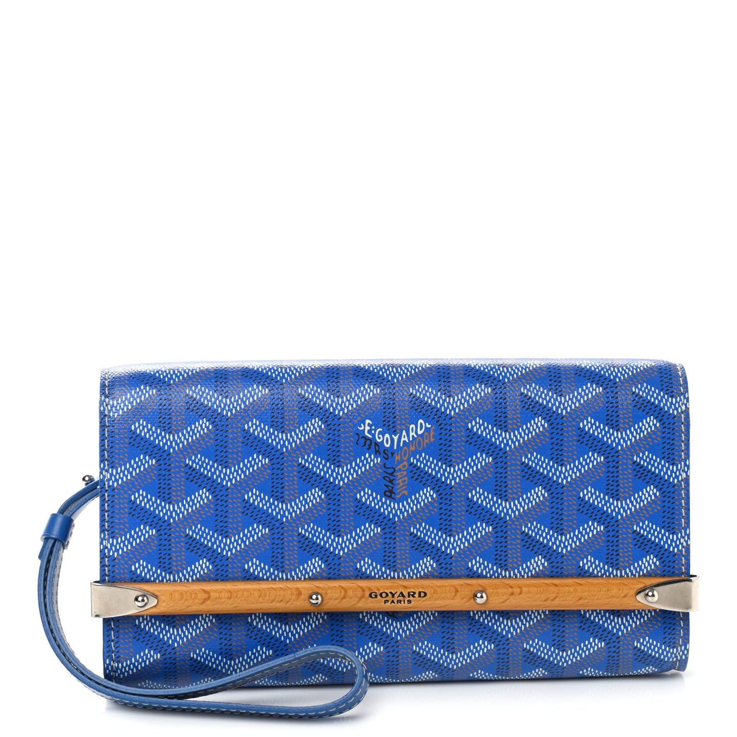 Goyardine Monte Carlo Bois Clutch Sky Blue