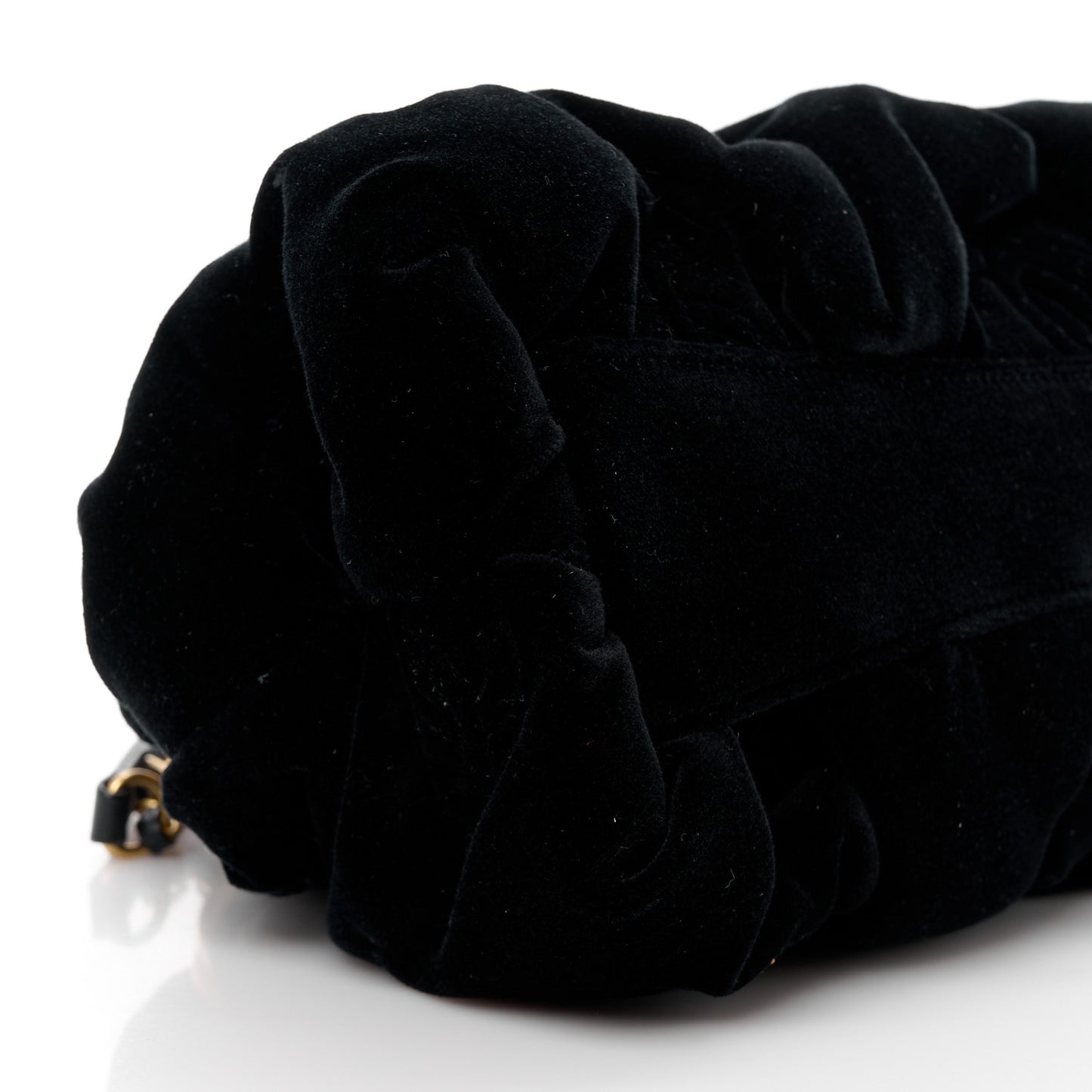 Velvet Enamel CC Kiss Lock Clutch Black