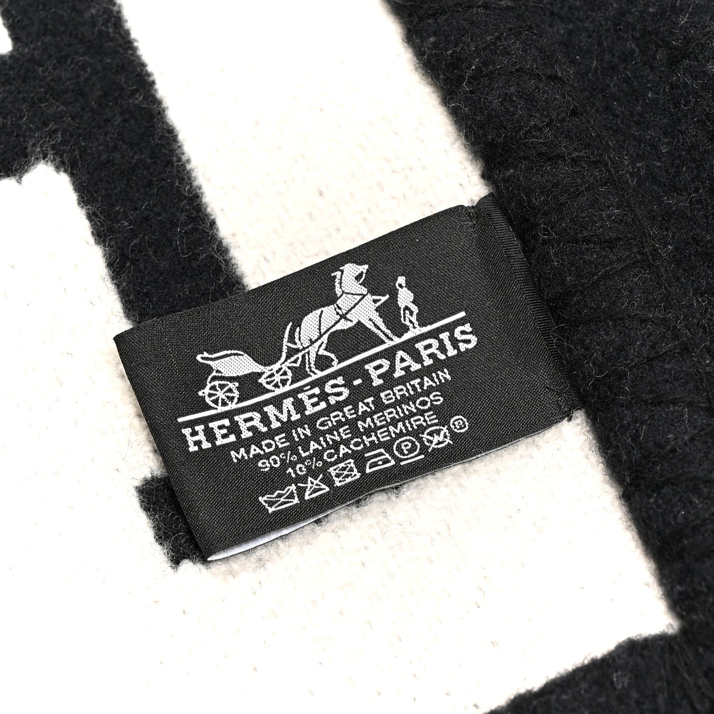 Wool Cashmere Avalon III Blanket Ecru Black