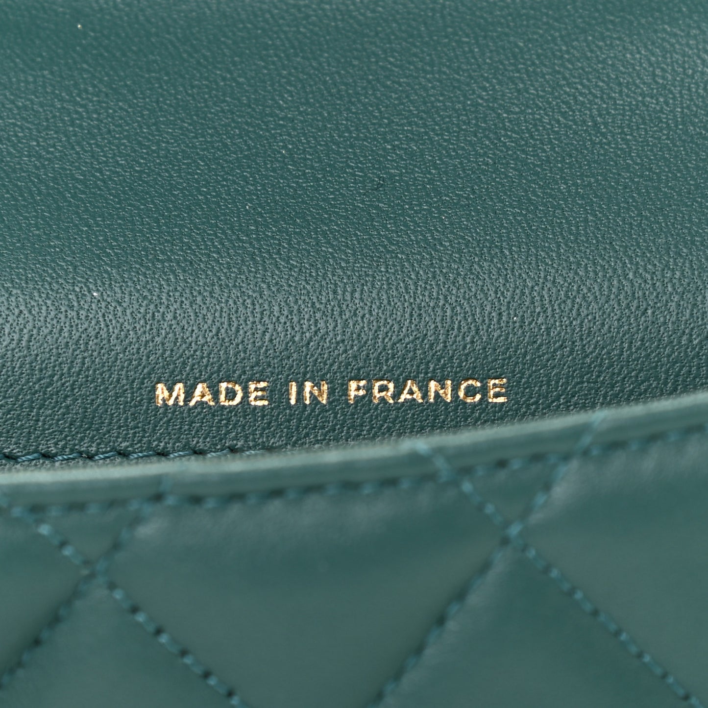 Lambskin Quilted Top Handle Flap Coin Purse With Chain Green