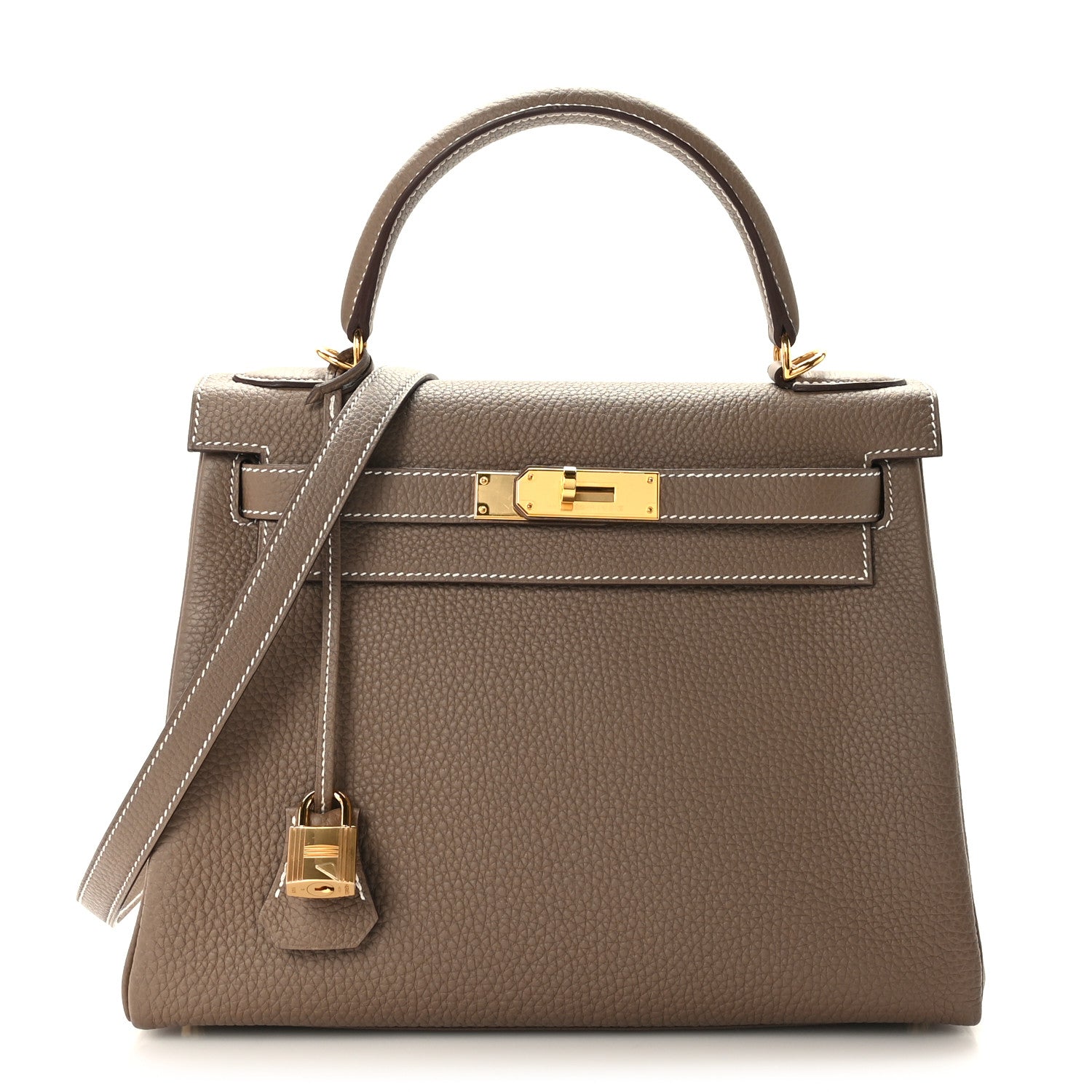 Hermes Togo Kelly Retourne 28 Etoupe 1 of 10