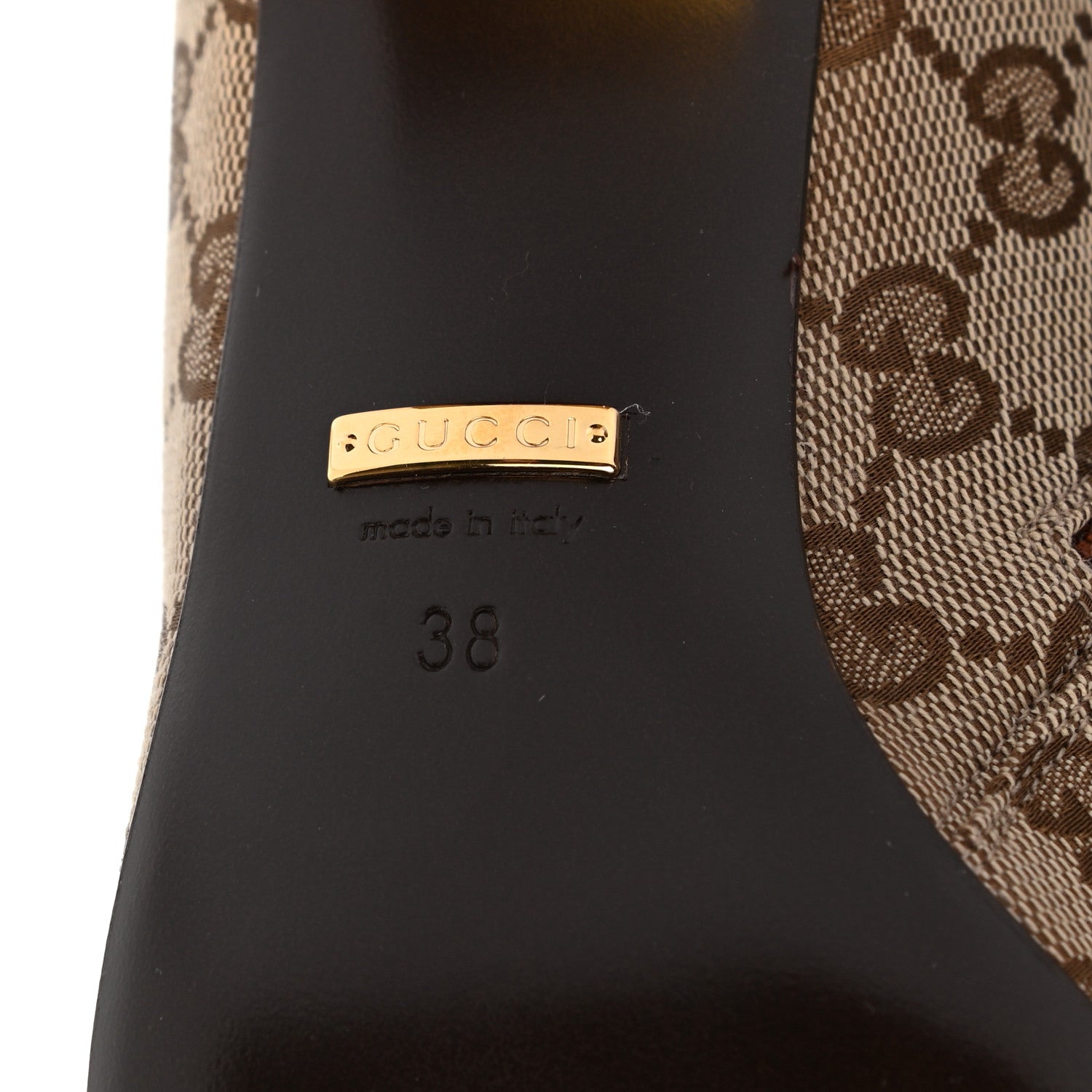 Gucci Monogram Cordovan Lux GG Knee High Boots 38 Beige Cuir 6 of 10