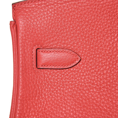 Hermes Taurillon Clemence Birkin 35 Rouge Pivoine 19 of 37