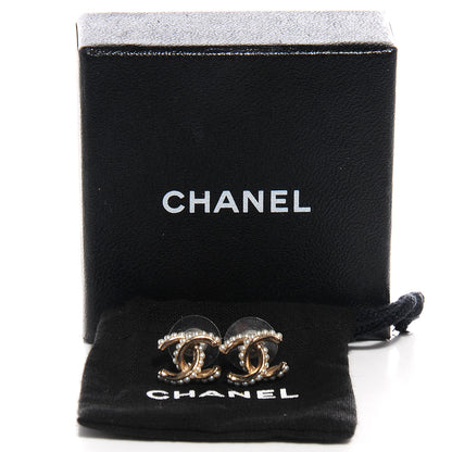 Chanel Pearl CC Earrings Light Gold 3 of 5