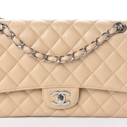 Chanel Caviar Quilted Medium Double Flap Beige 8 of 10