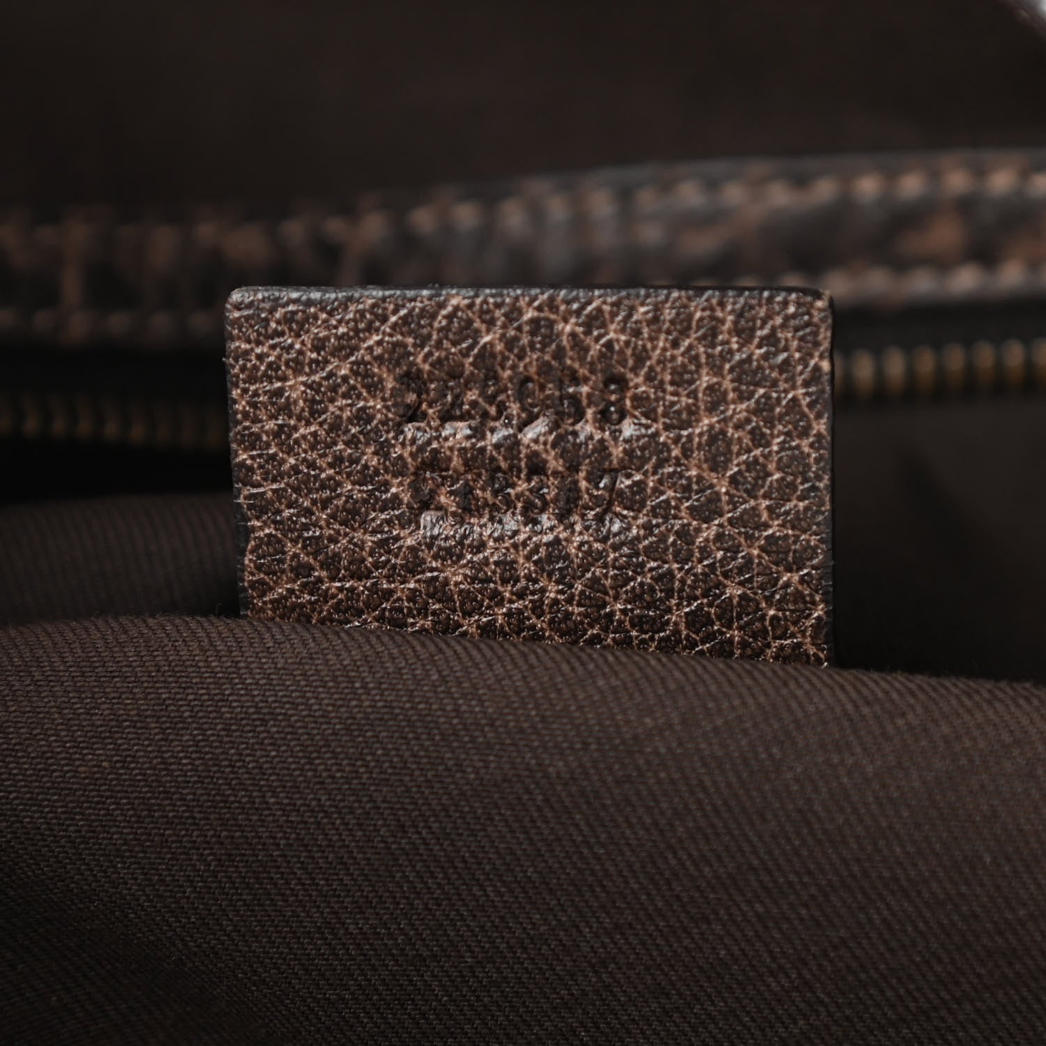 Gucci Guccissima Large New Pelham Shoulder Bag Dark Brown 8 of 15