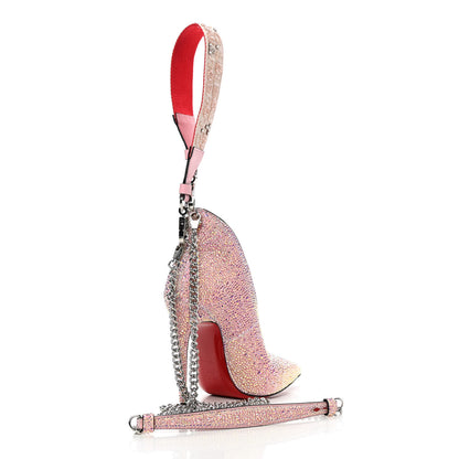 Christian Louboutin Crystal Suede A.B Stiletto Charm Clutch Pink Metallic 3 of 7