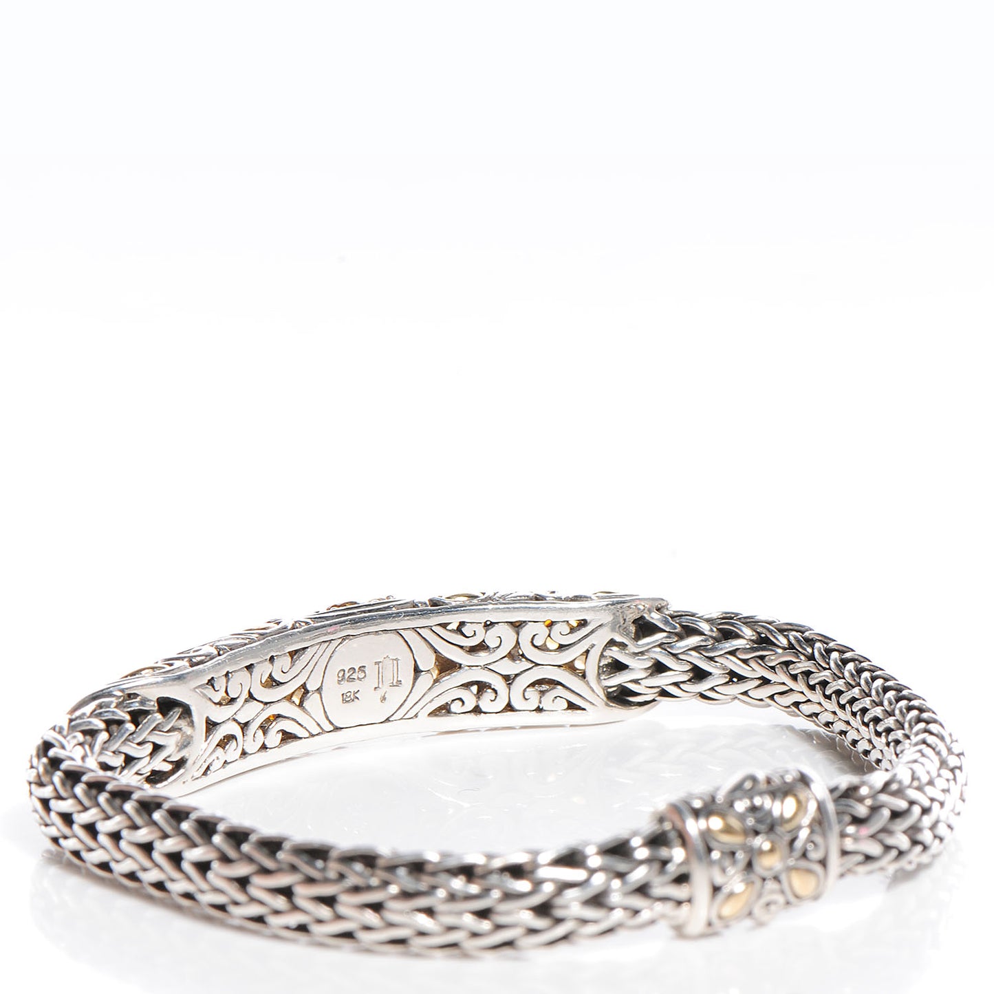 Sterling Silver 18k White Gold Citrine Classic Bracelet Medium