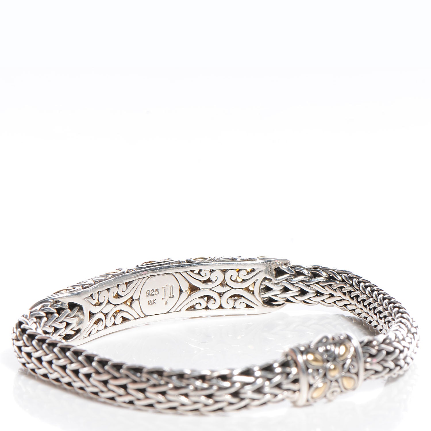 John Hardy Sterling Silver 18k White Gold Citrine Classic Bracelet Medium 4 of 8