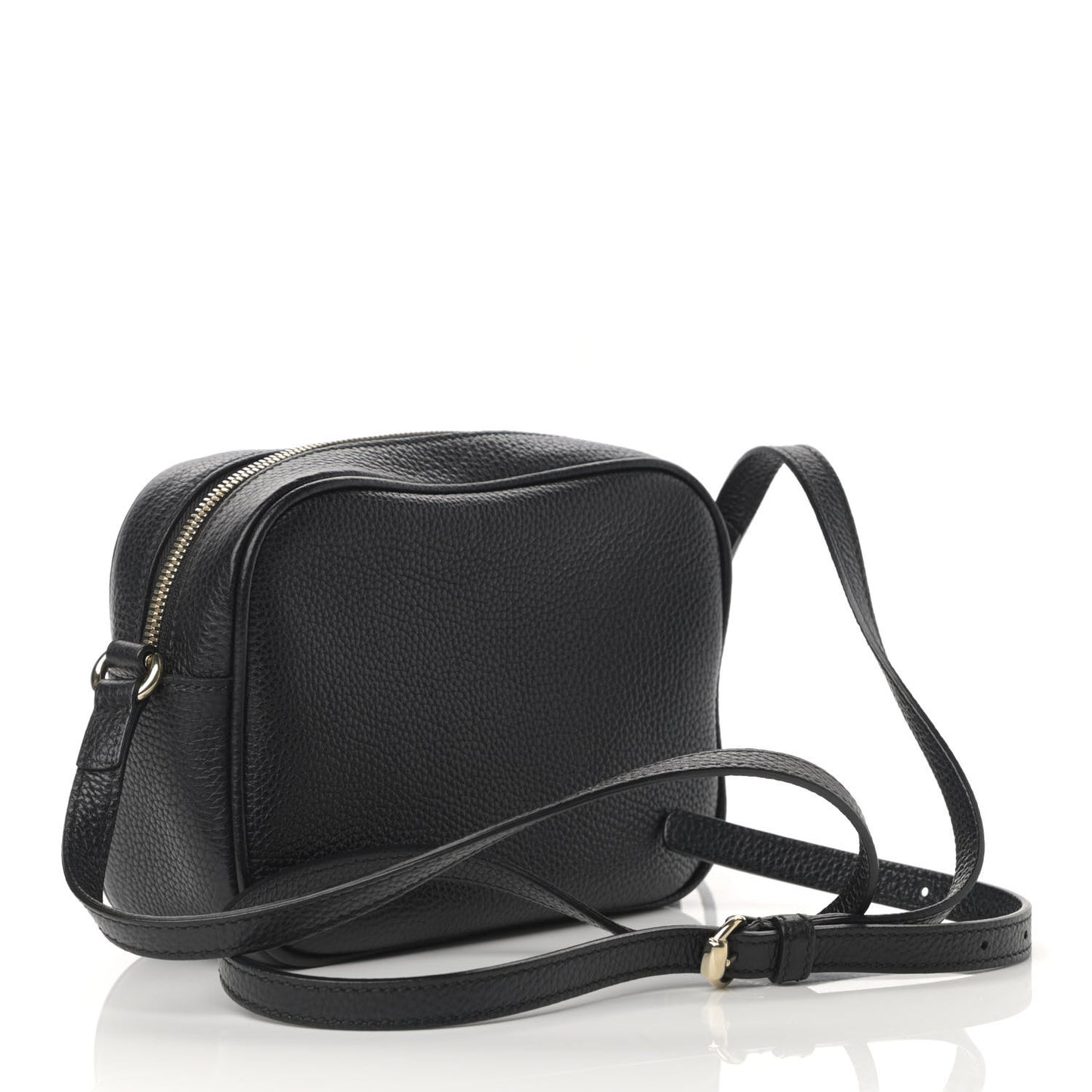 Pebbled Calfskin Small Soho Disco Bag Black