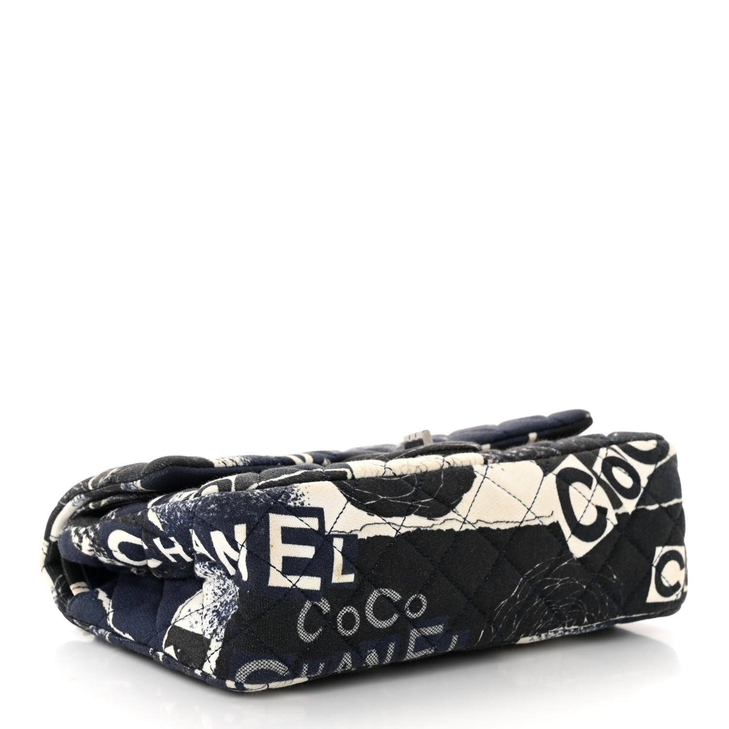 Chanel Jersey Quilted Camellia 2.55 Reissue 225 Flap Navy Blue 4 of 13