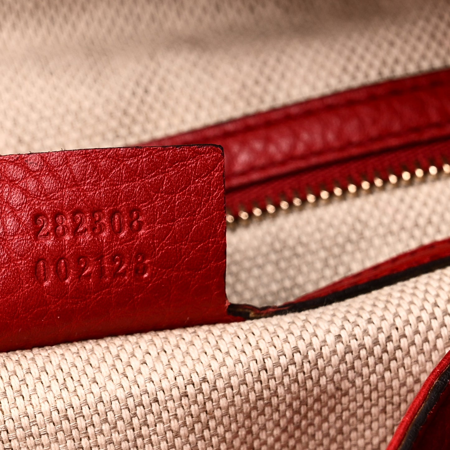 Pebbled Calfskin Large Soho Shoulder Bag Red