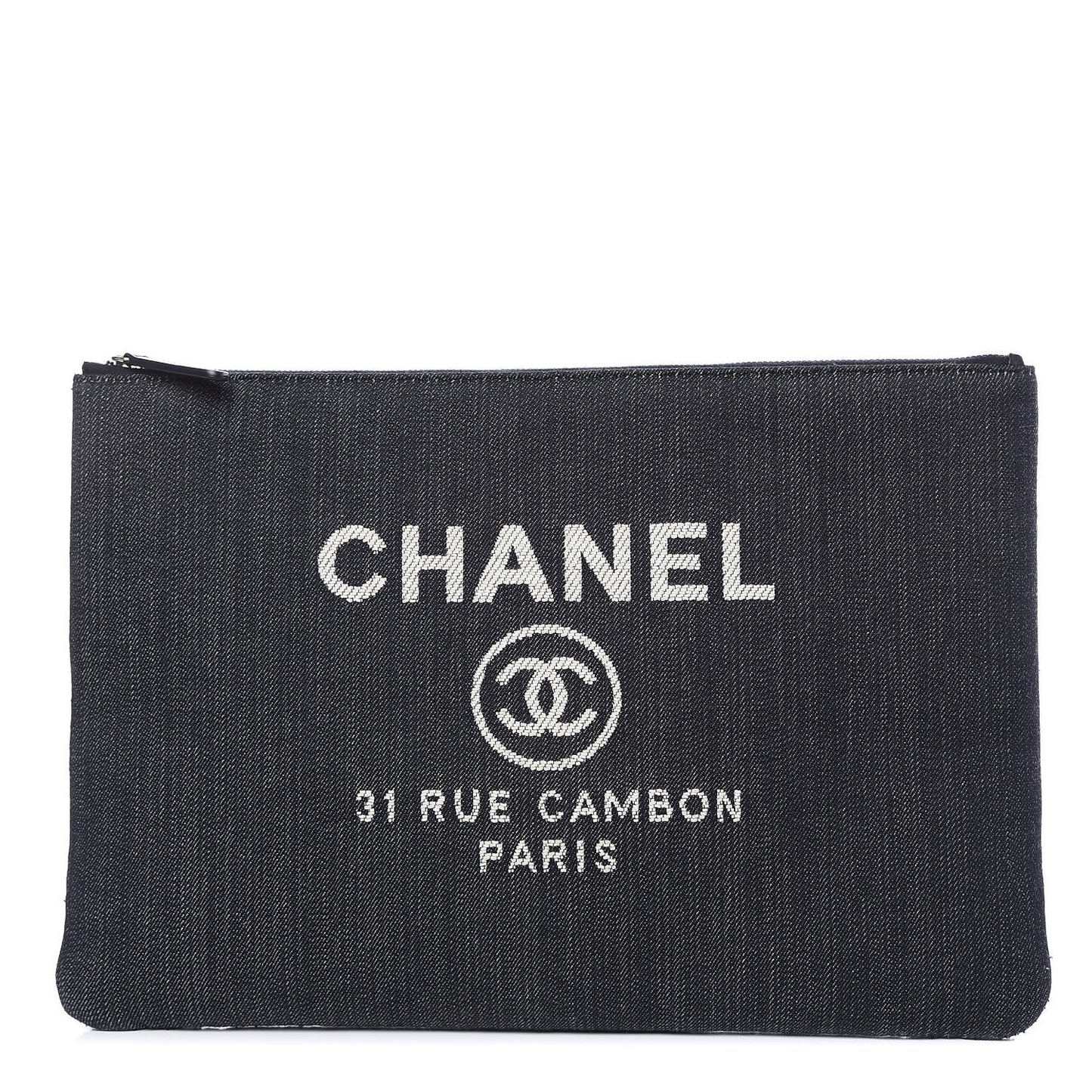 Denim Large Deauville Pouch Dark Blue