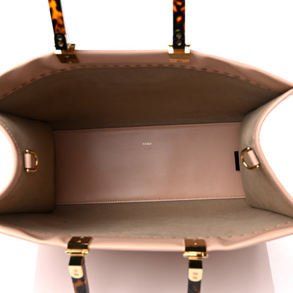 Fendi Vitello King Plexiglass Logo Embossed Medium Fendi Sunshine Shopper Tote Light Rose 5 of 10