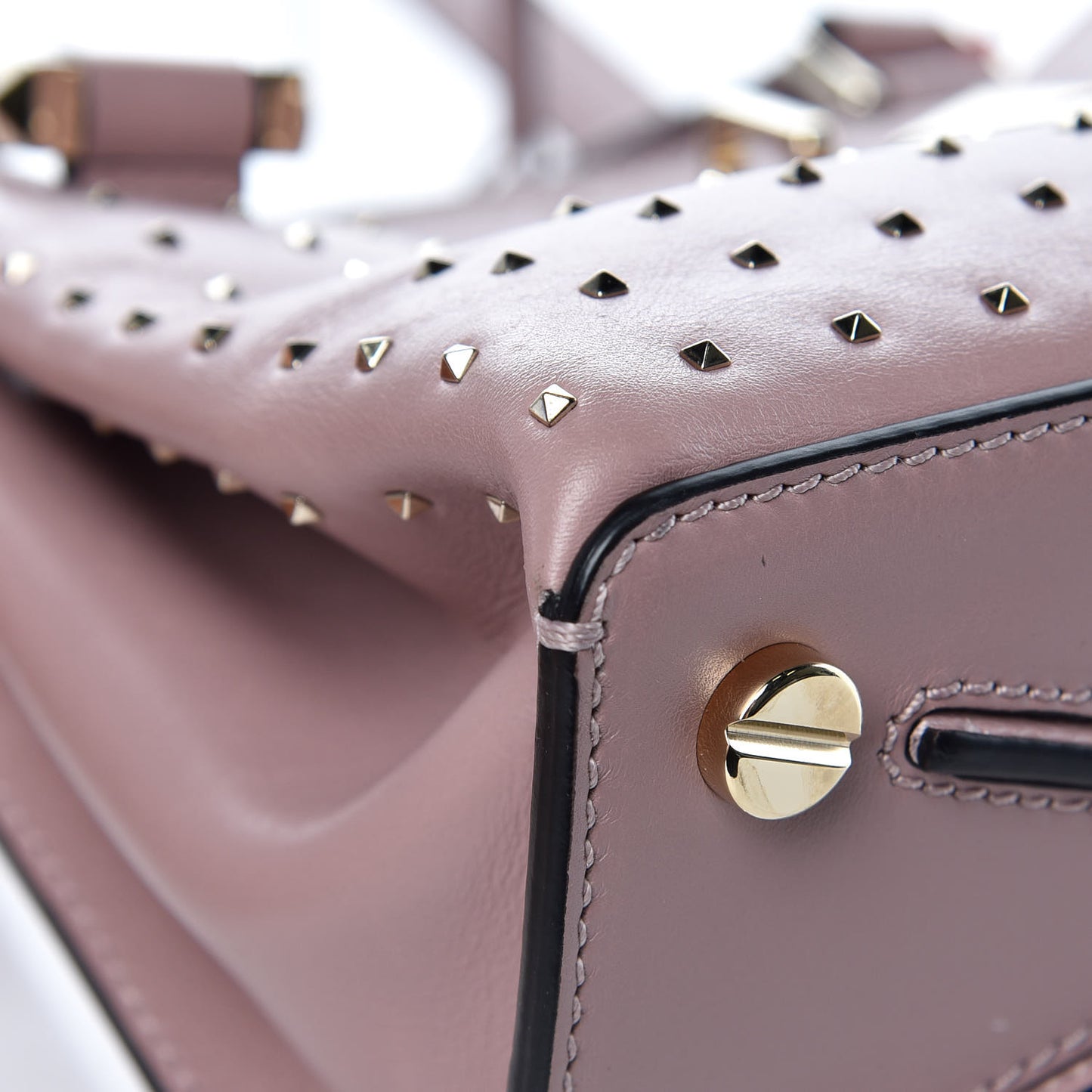 Calfskin Studded Small Joylock Satchel Lipstick