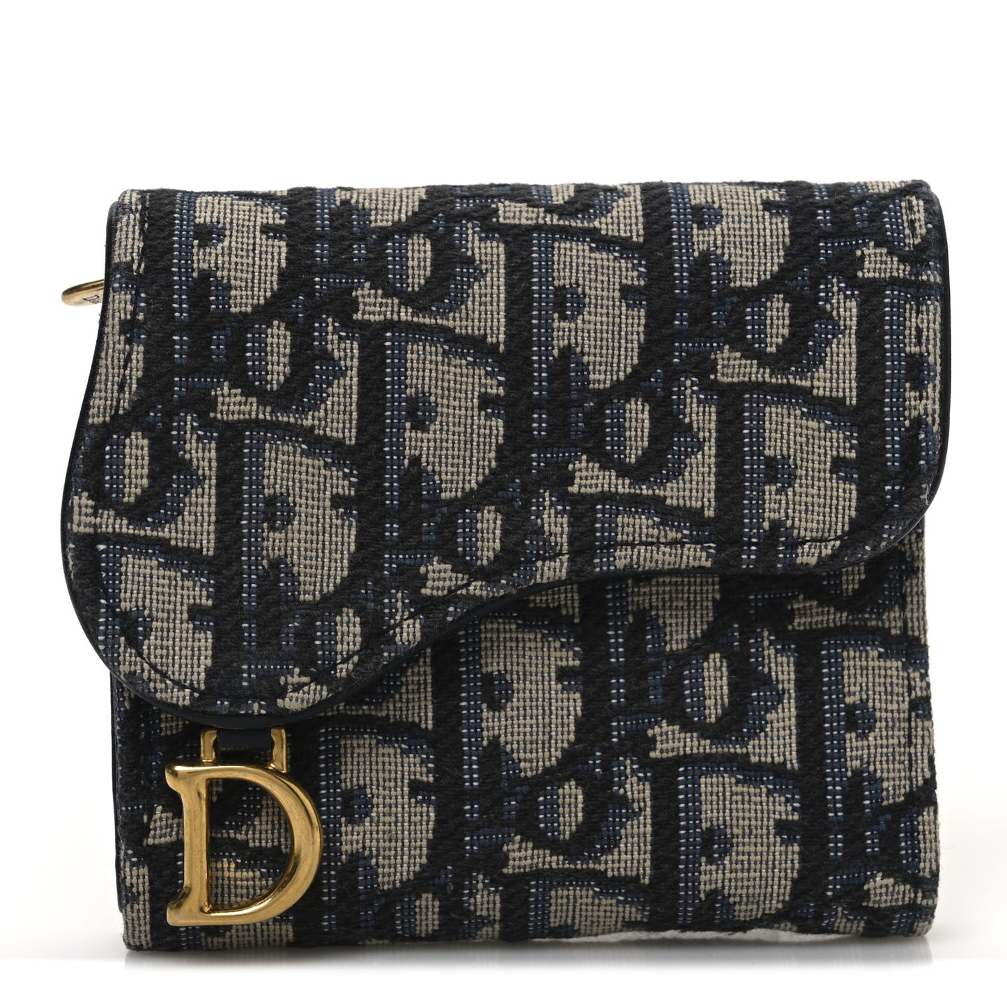 Oblique Saddle Lotus Wallet Blue