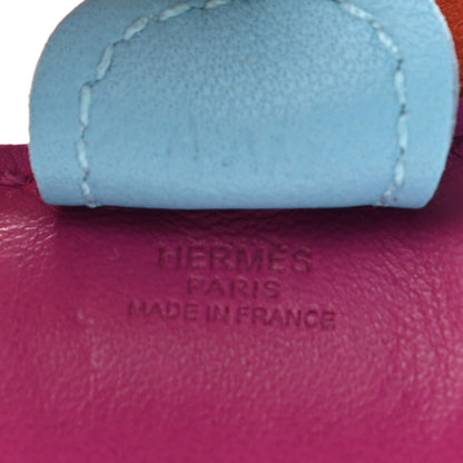 Hermes Milo Lambskin Grigri Rodeo Horse Bag Charm PM Rose Pourpre Cornaline Celeste 3 of 3