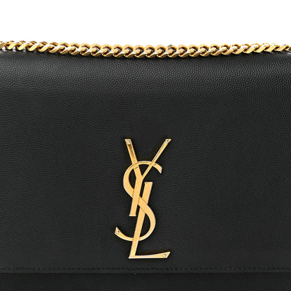 Saint Laurent Grain De Poudre Medium Classic Monogram Kate Satchel Black 7 of 13