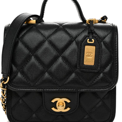 Chanel Caviar School Memory Mini Top Handle Flap Black 6 of 9