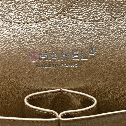 Chanel Metallic Washed Lambskin Quilted Jumbo Double Flap Dark Gold 6 of 11