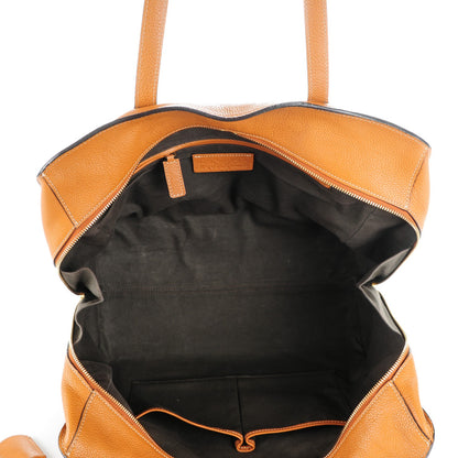 Alexander McQueen Pebbled Calfskin Large Skull Padlock Zip Around Tote Cognac 5 of 7