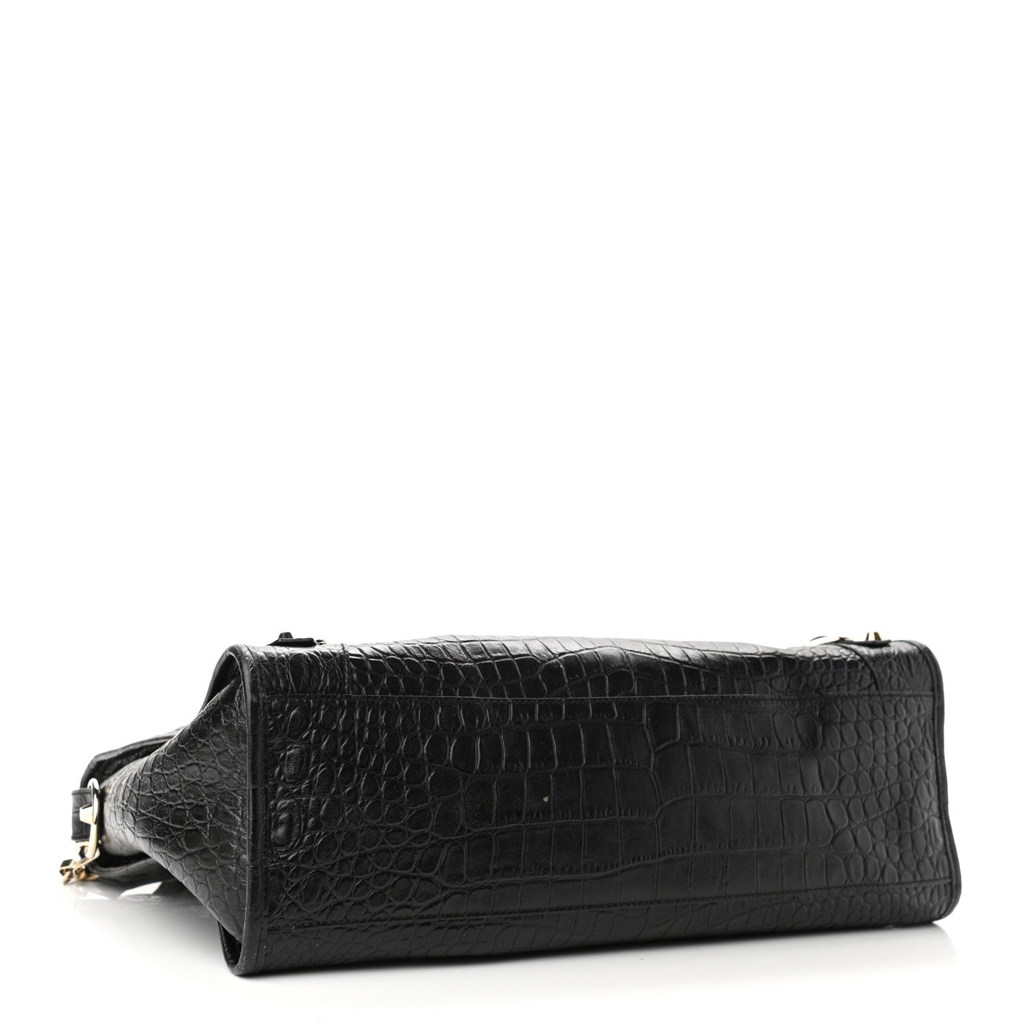 Balenciaga Calfskin Crocodile Embossed Classic Hardware City Black 7 of 24