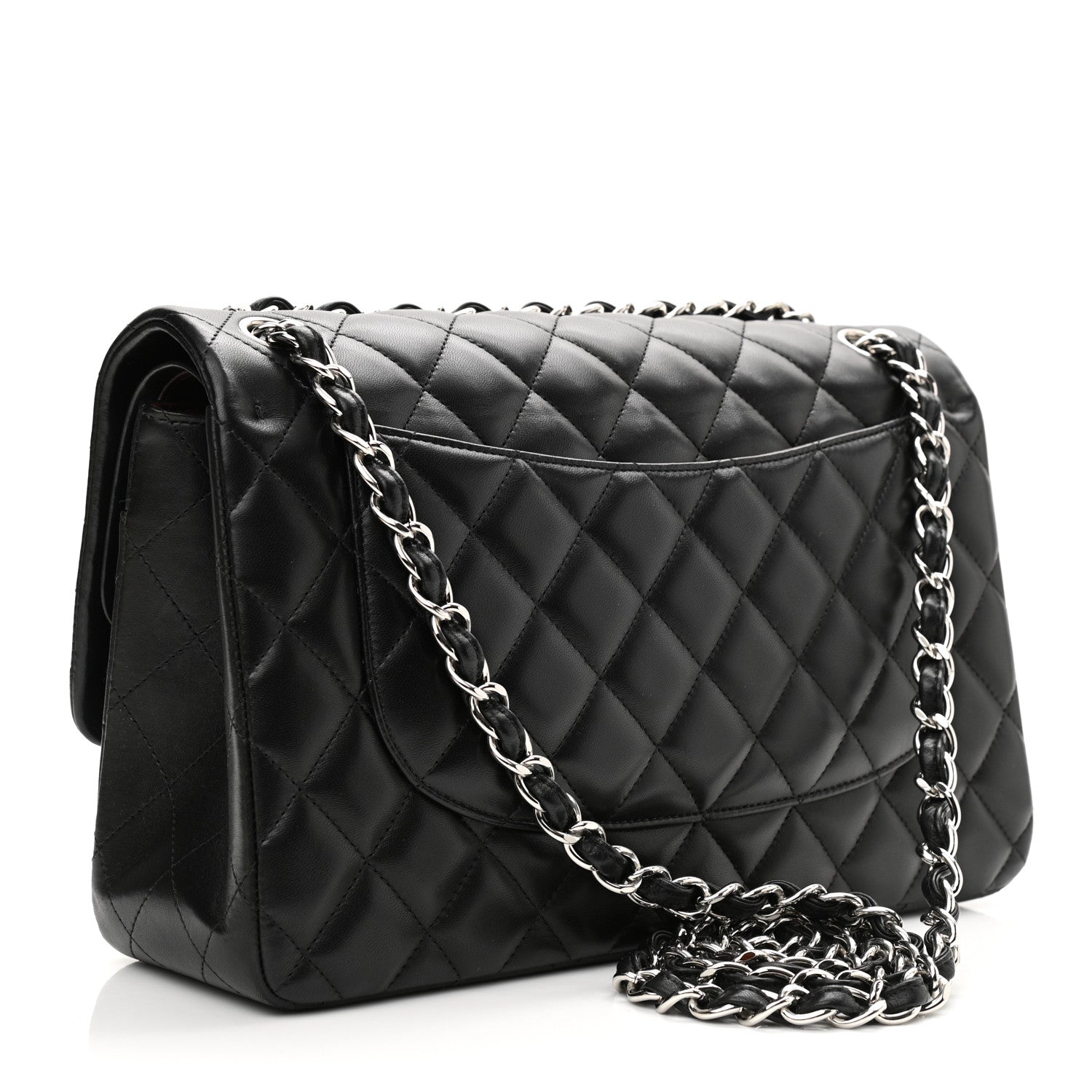 Chanel Lambskin Quilted Jumbo Double Flap Black 3 of 15
