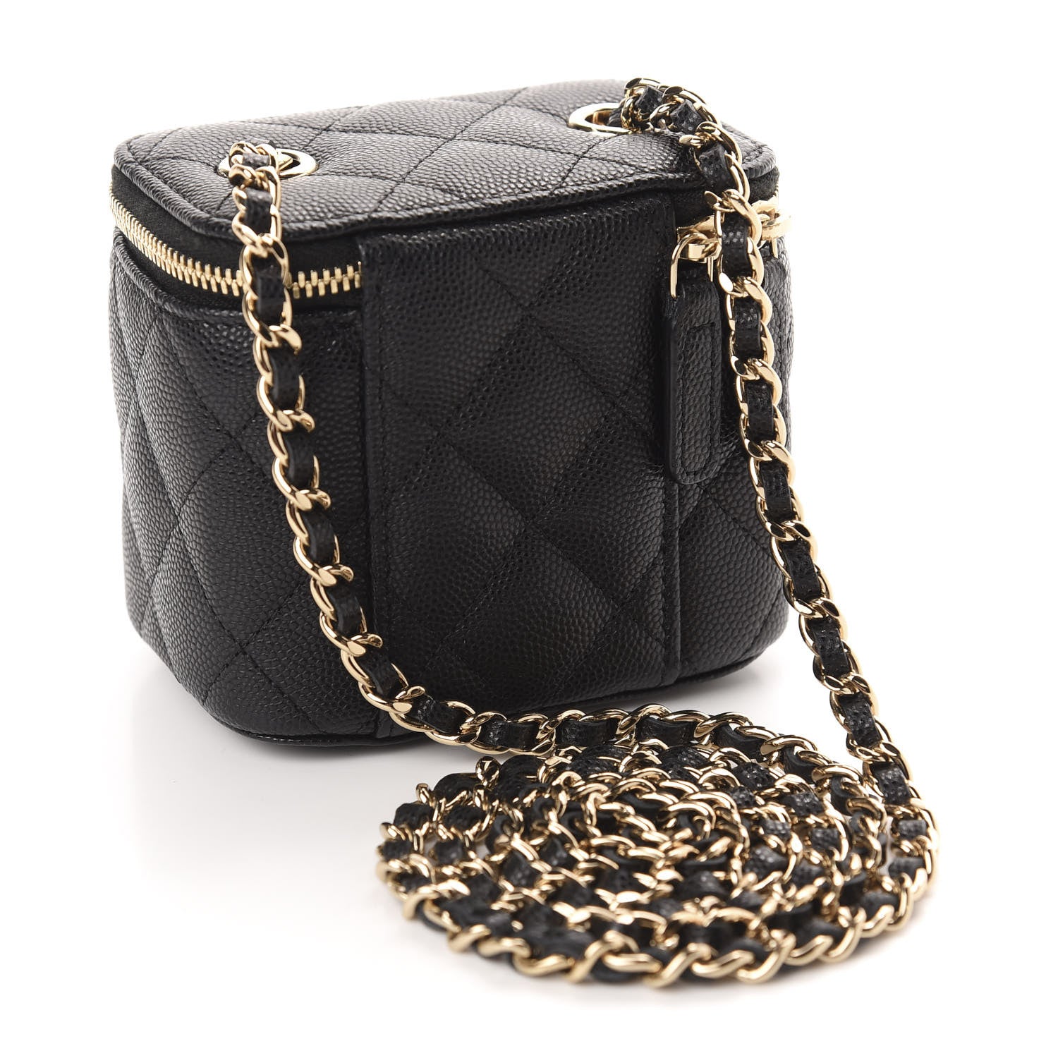 Chanel Caviar Quilted Mini Vanity Case With Chain Black 3 of 11
