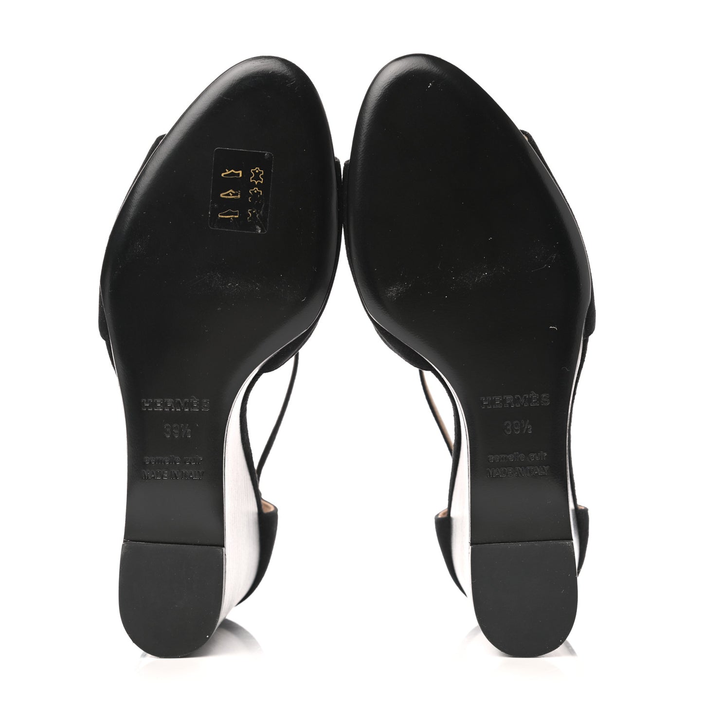 Velvet Goatskin Attelage Platform Sandal 39.5 Black