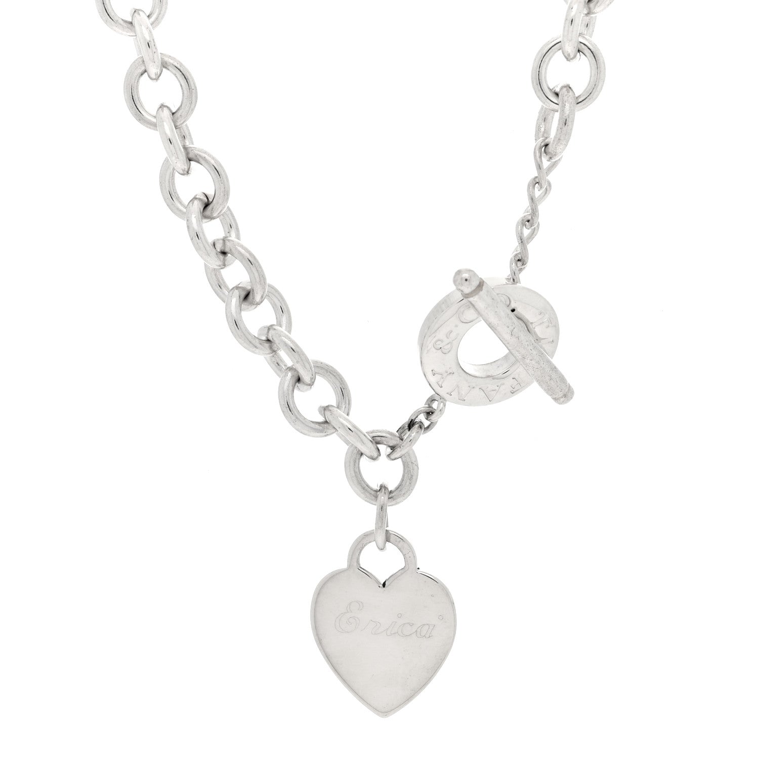 Tiffany Sterling Silver Heart Tag Toggle Necklace 1 of 4