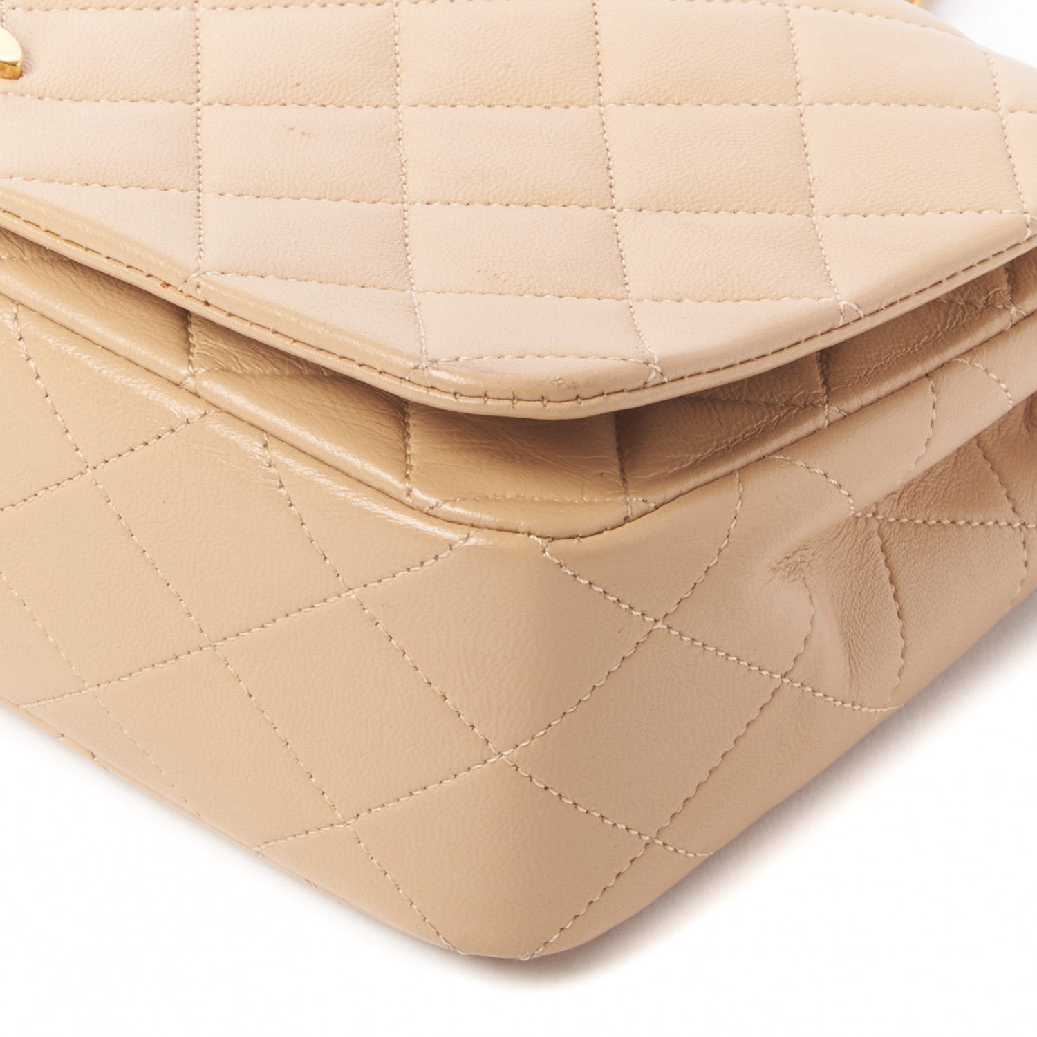 Chanel Lambskin Quilted Small Single Flap Beige 5 of 10