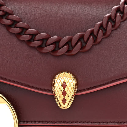 Bulgari Nappa Monochrome Serpenti Forever Maxi Chain Crossbody Bag Dark Red 7 of 9