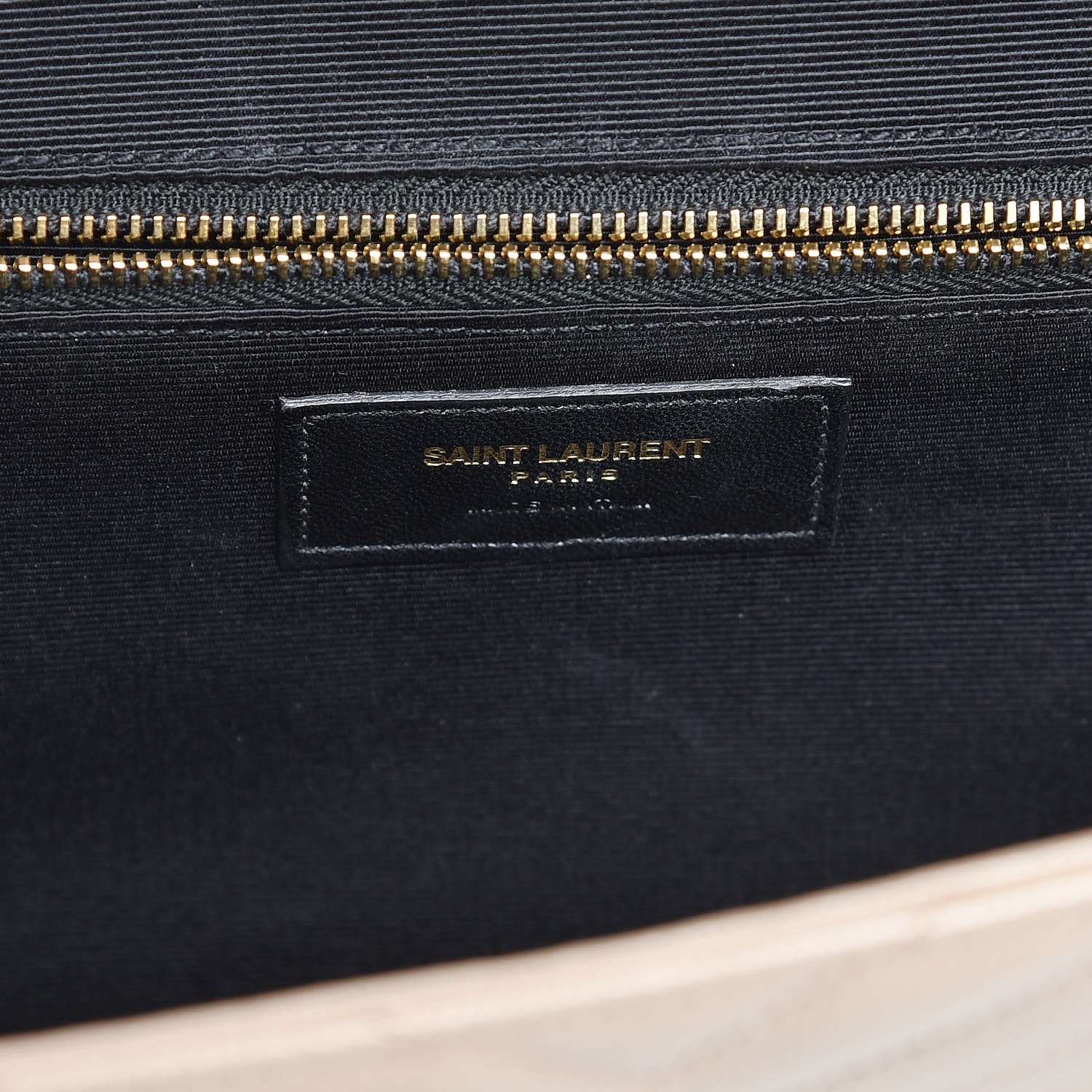 Saint Laurent Grain De Poudre Matelasse Chevron Large Monogram Satchel Dark Beige 6 of 8