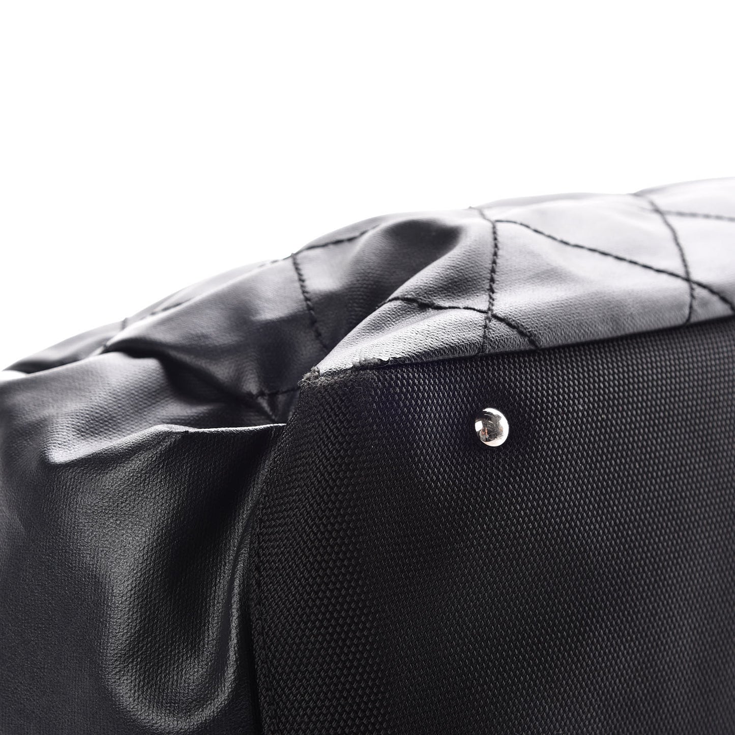 Coated Canvas Quilted Large Paris Biarritz Tote Black