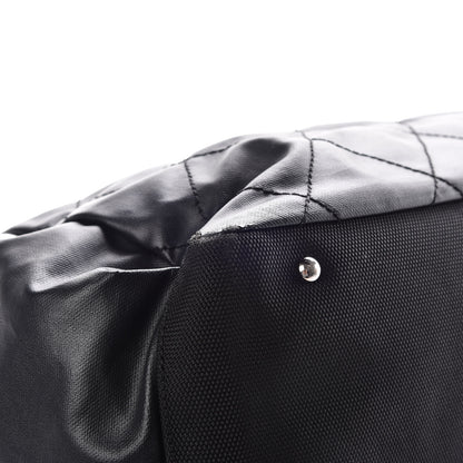 Chanel Coated Canvas Quilted Large Paris Biarritz Tote Black 5 of 22