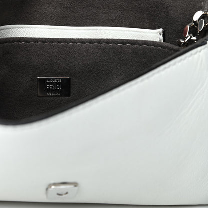 Fendi Calfskin Fox Mink Fur Monster Micro Baguette White 5 of 9