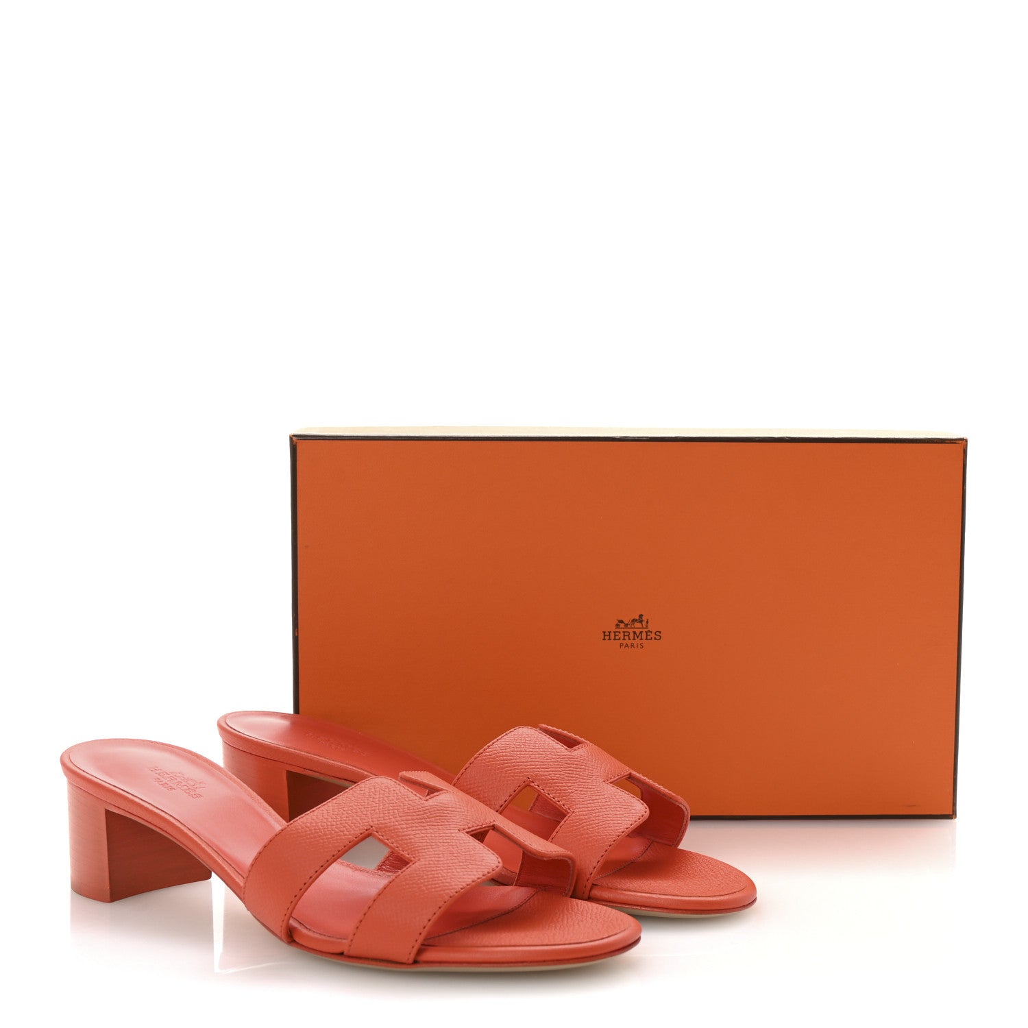 Hermes Epsom Oasis Sandals 37 Orange Poppy 10 of 10