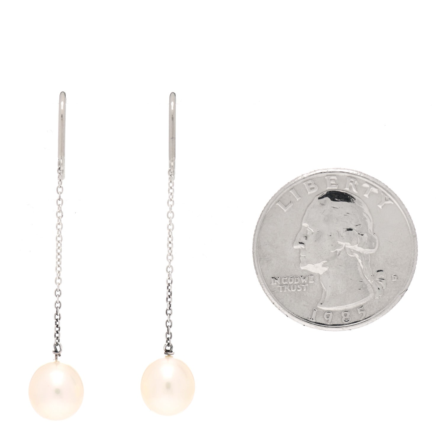 Tiffany Sterling Silver Pearl 8mm Elsa Peretti Pearls By The Yard Earrings 2 of 4