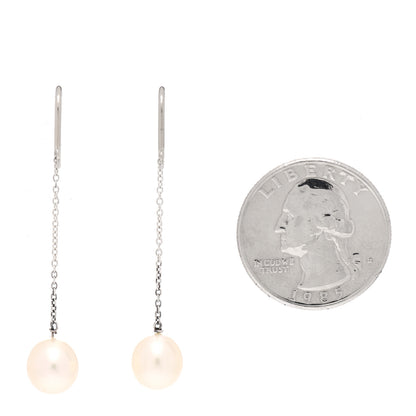 Tiffany Sterling Silver Pearl 8mm Elsa Peretti Pearls By The Yard Earrings 2 of 4