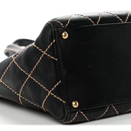 Chanel Calfskin Contrast Stitch Surpique Tote Black 9 of 14