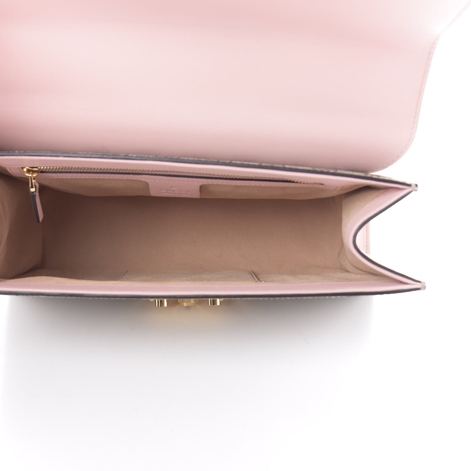 Gucci GG Supreme Monogram Calfskin Medium Padlock Shoulder Bag Beige Perfect Pink 6 of 14