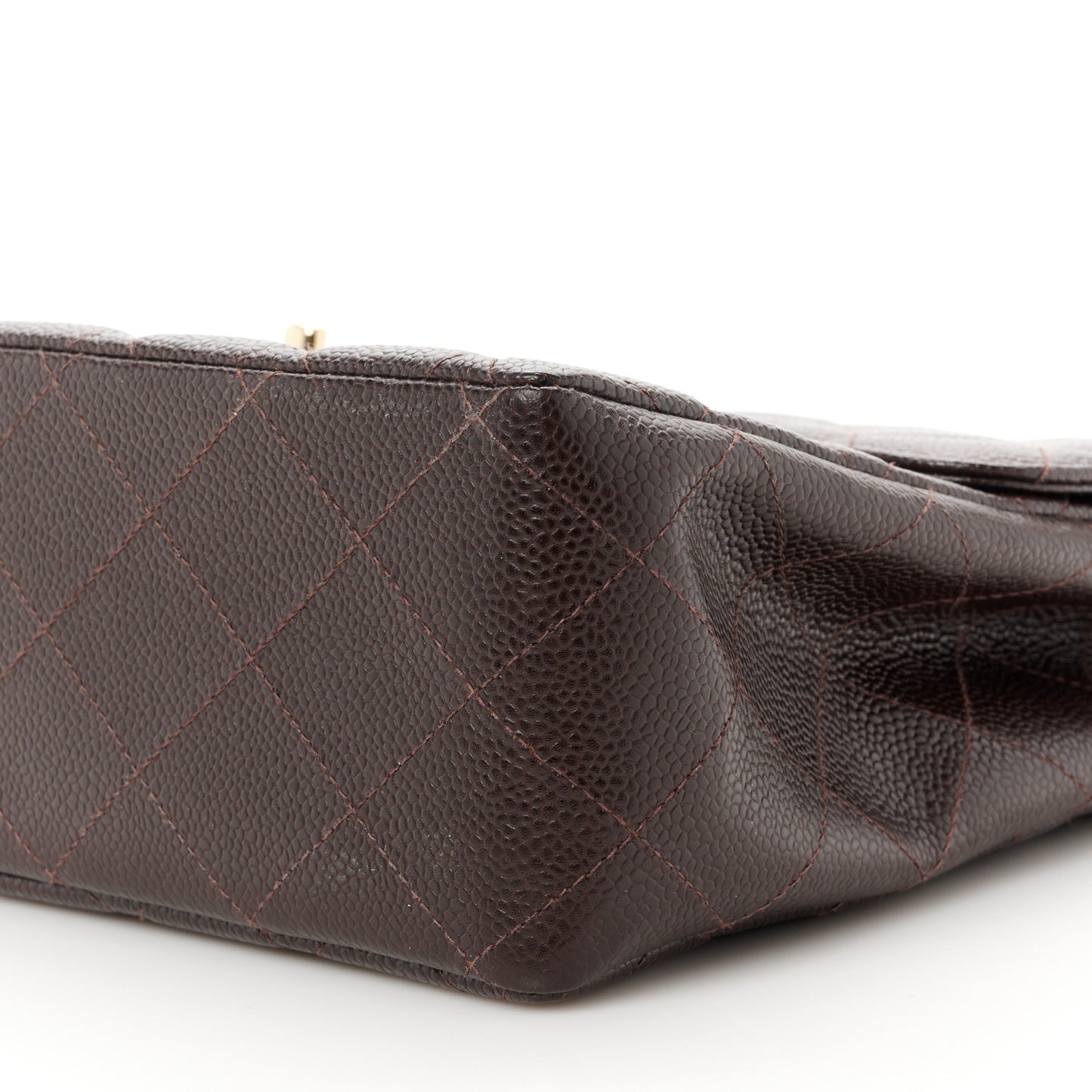 Caviar Quilted Jumbo Single Flap Brown