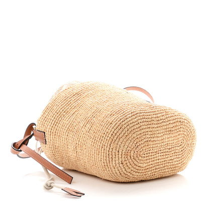 Loewe Calfskin Raffia Anagram Paulas Ibiza Pochette Bag Natural Tan 3 of 9