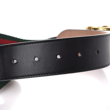 Gucci Nylon Calfskin Double G Web 40mm Belt 75 30 Green Red Black 4 of 6