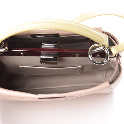 Fendi Nappa Colorblock Mini Peekaboo Iconic Satchel Plaster Banana Grigio Polvere 7 of 9
