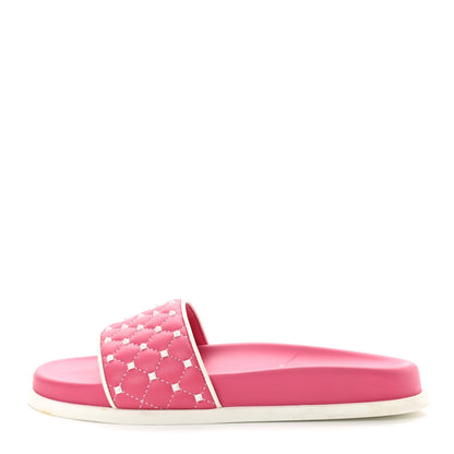 Valentino Garavani Nappa Free Rockstud Spike Slide Sandals 35 Shadow Pink 1 of 12
