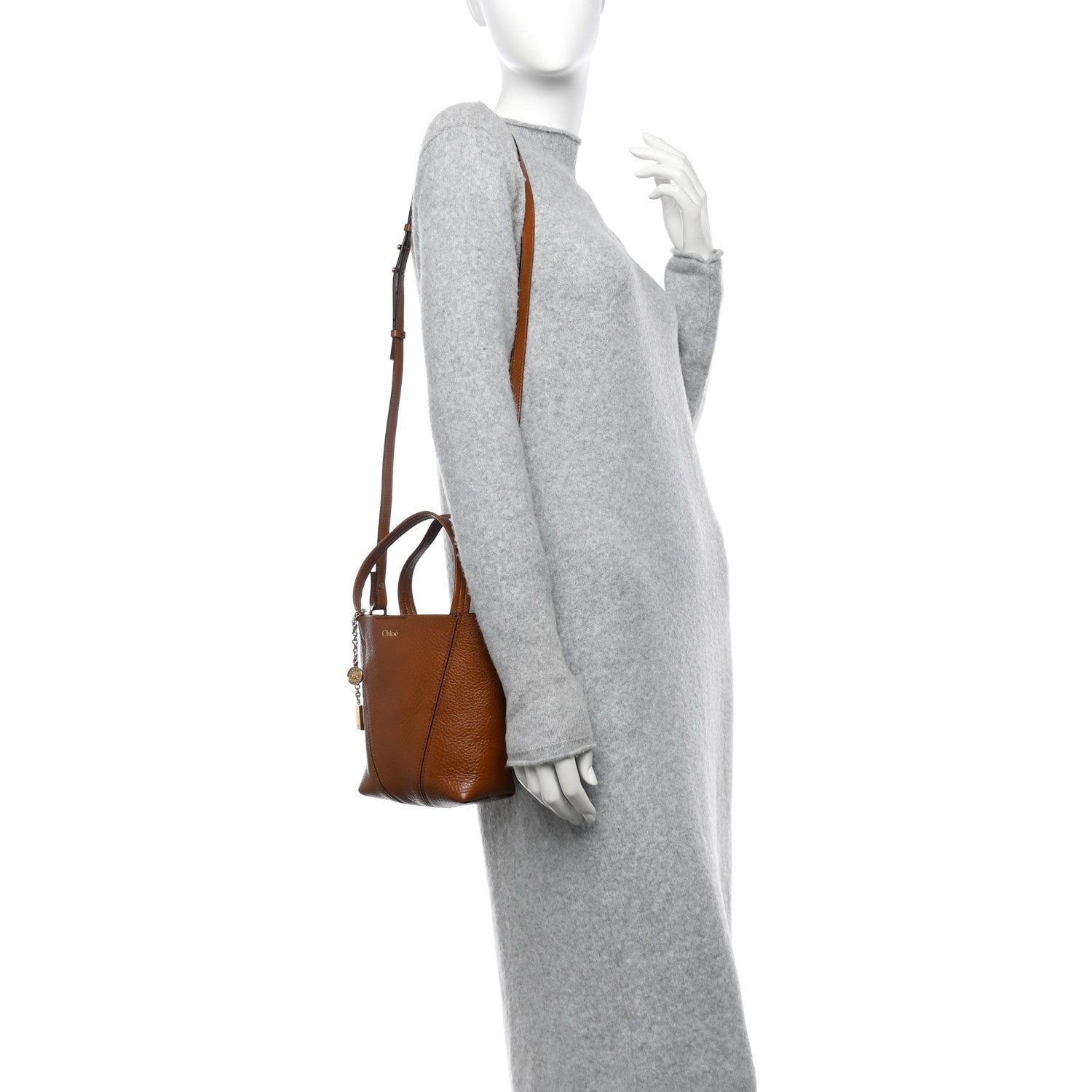 Chloe Grained Calfskin Small Spin Tote Clay Brown Clay Brown 3 of 10