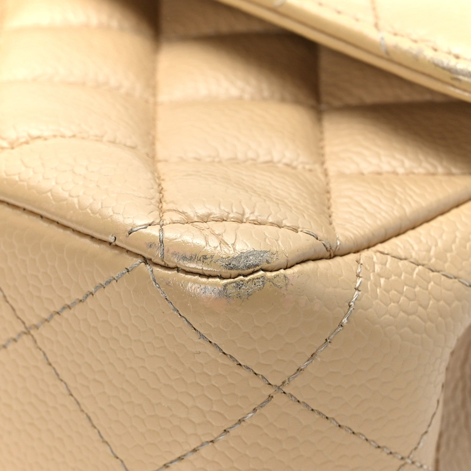 Chanel Caviar Quilted Medium Double Flap Beige 8 of 14