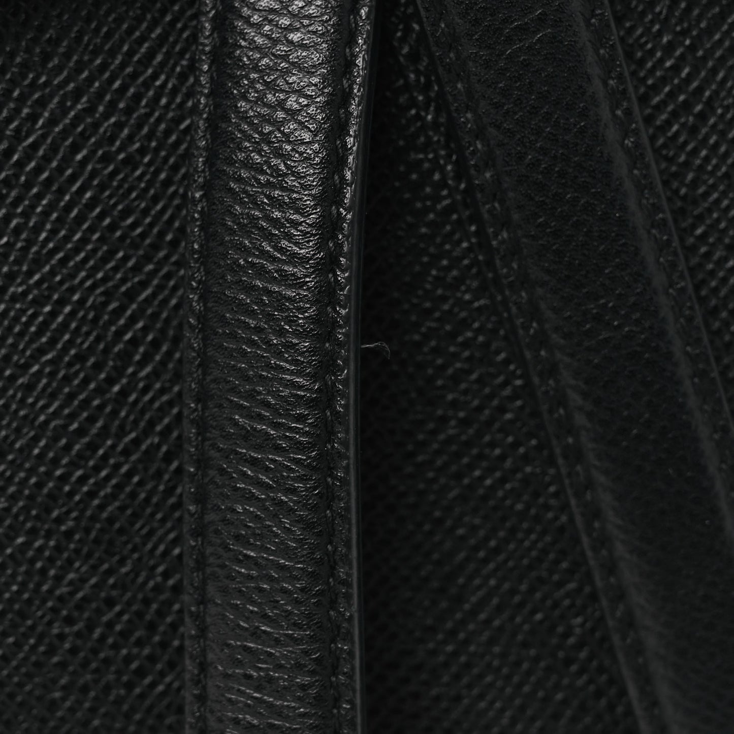 Grained Calfskin Saddle Bag Black